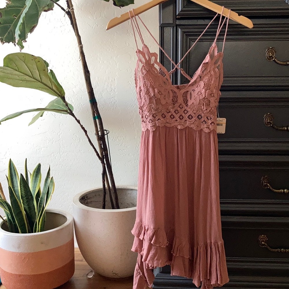 NWT FP Adella Slip Dress in Rose